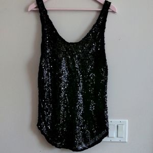 Black sequin tank